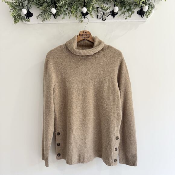 J. Crew Sweaters - J. Crew Soft Wool Blend Turtleneck Sweater With Button Detail Medium CV